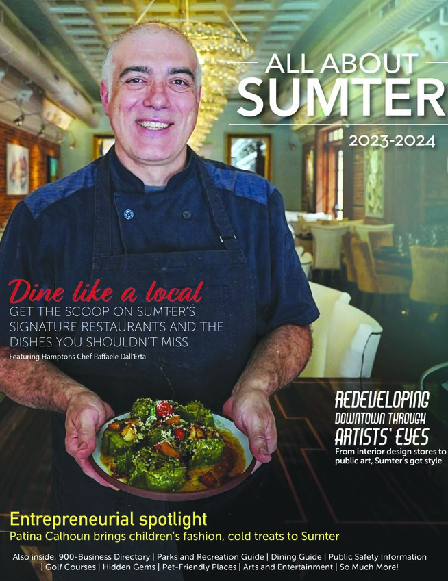 The 2023-24 edition of All About Sumter featured articles about dining in the area, arts and entertainment, public safety, businesses and much more.