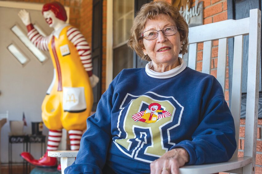 A life-sized Ronald McDonald was given to Judy Lessard, and it stands on the front porch of Lessard's home in Dalzell on Jan. 11, 2023.