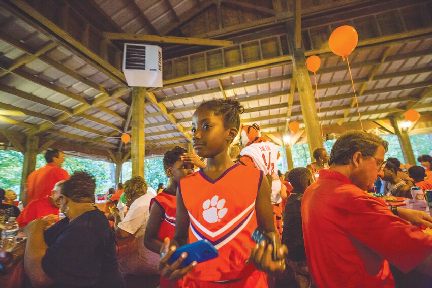 People take part in a previous Clemson Send-Off Celebration held in Sumter. This year's event is Thursday night at the Sumter Recreation and Parks Building, 155 Haynsworth St.    SUMTER ITEM FILE PHOTO
