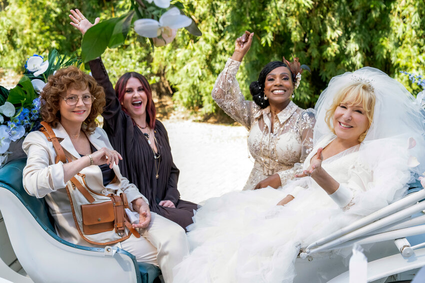 This image released by Bleecker Street shows, from left, Susan Sarandon, Megan Mullally, Sheryl Lee Ralph and Bette Midler in a scene from &quot;The Fabulous Four.&quot;