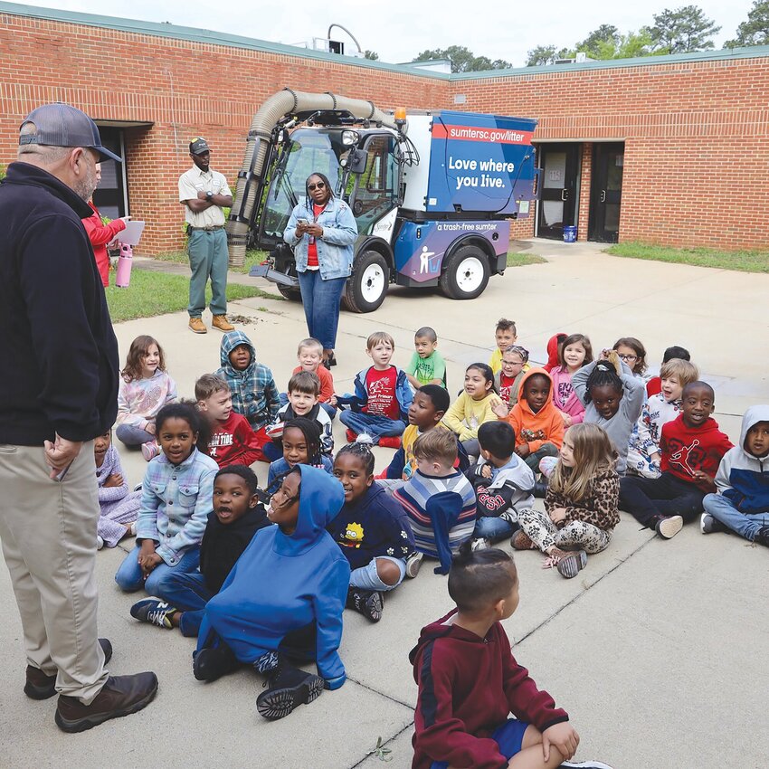 Oakland Primary School students learn about keeping litter in its proper place in April as litter officers visited the school.