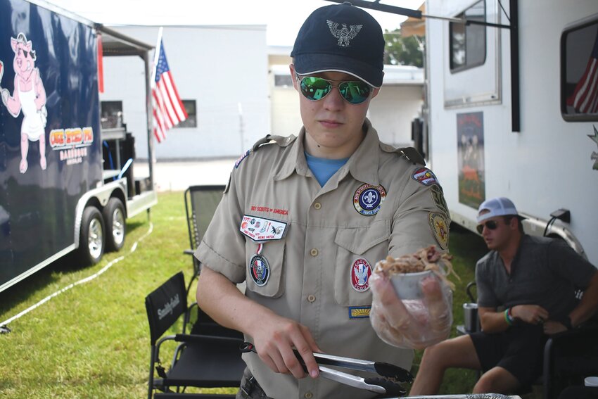 Sumter's Boy Scouts will return to the fairgrounds on Saturday, March 22, handing out samples of pork barbecue during their annual BBQ Cookoff event. The day before, on Friday, they will host the annual Wing Ding with 10 wings for $10.