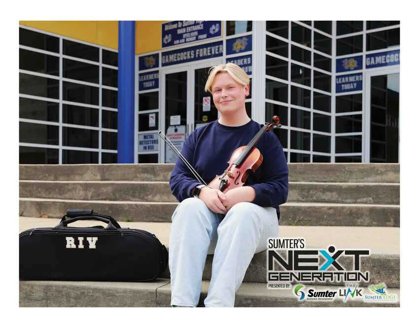Sumter High sophomore River Schoenfeldt talks gaining confidence by stepping out of his comfort zone and balancing his responsibilities as orchestra concert master and Student Government Association's sophomore class president while being devoted to Sumter's art community.