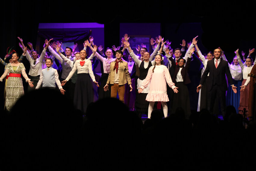 The ensemble for Wilson Hall's production of Mary Poppins Jr. receives a standing ovation on the final night on March 14.