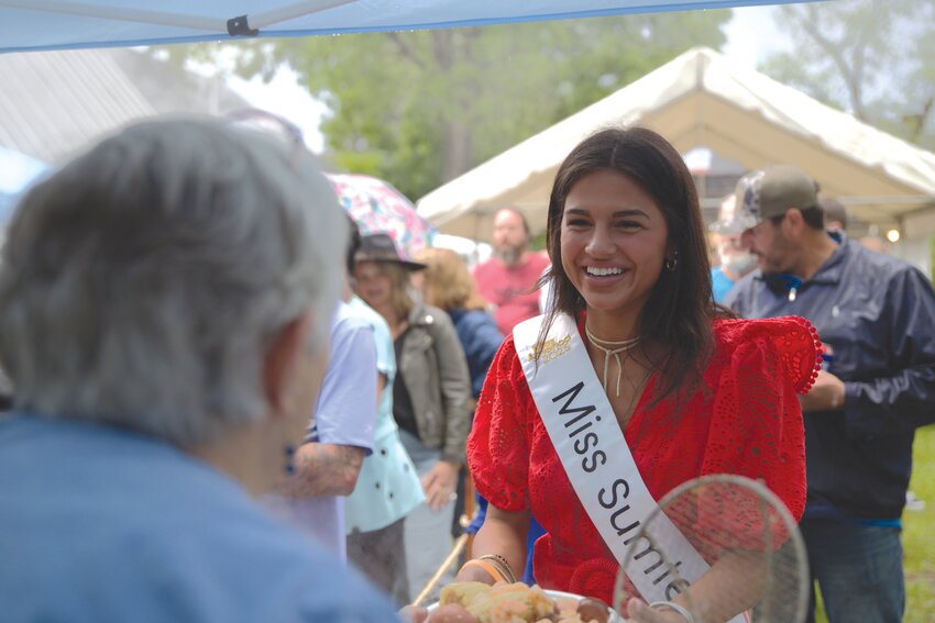 Madisen Galiano, 2025 Miss Sumter, attends the annual Shrimp Feast on April 24.