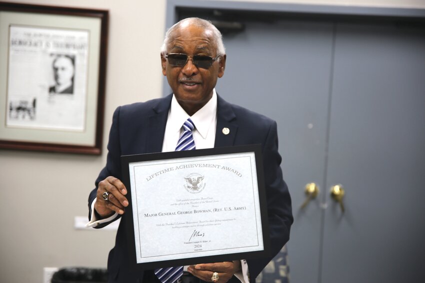 United States Army retired Maj. Gen. George Bowman was the recent recipient of a Presidential Lifetime Achievement Award. He also received two awards on behalf of his father and grandfather, who served their country as a Tuskegee Airman and in World War I, respectively.