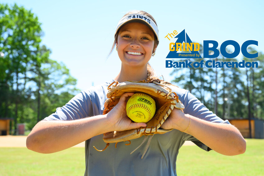Clarendon Hall's  Calli Yount has been the ace for the Lady Saints ever since missing her eighth grade season due to back surgery. She led Clarendon Hall to three consecutive state titles and five straight championship series.