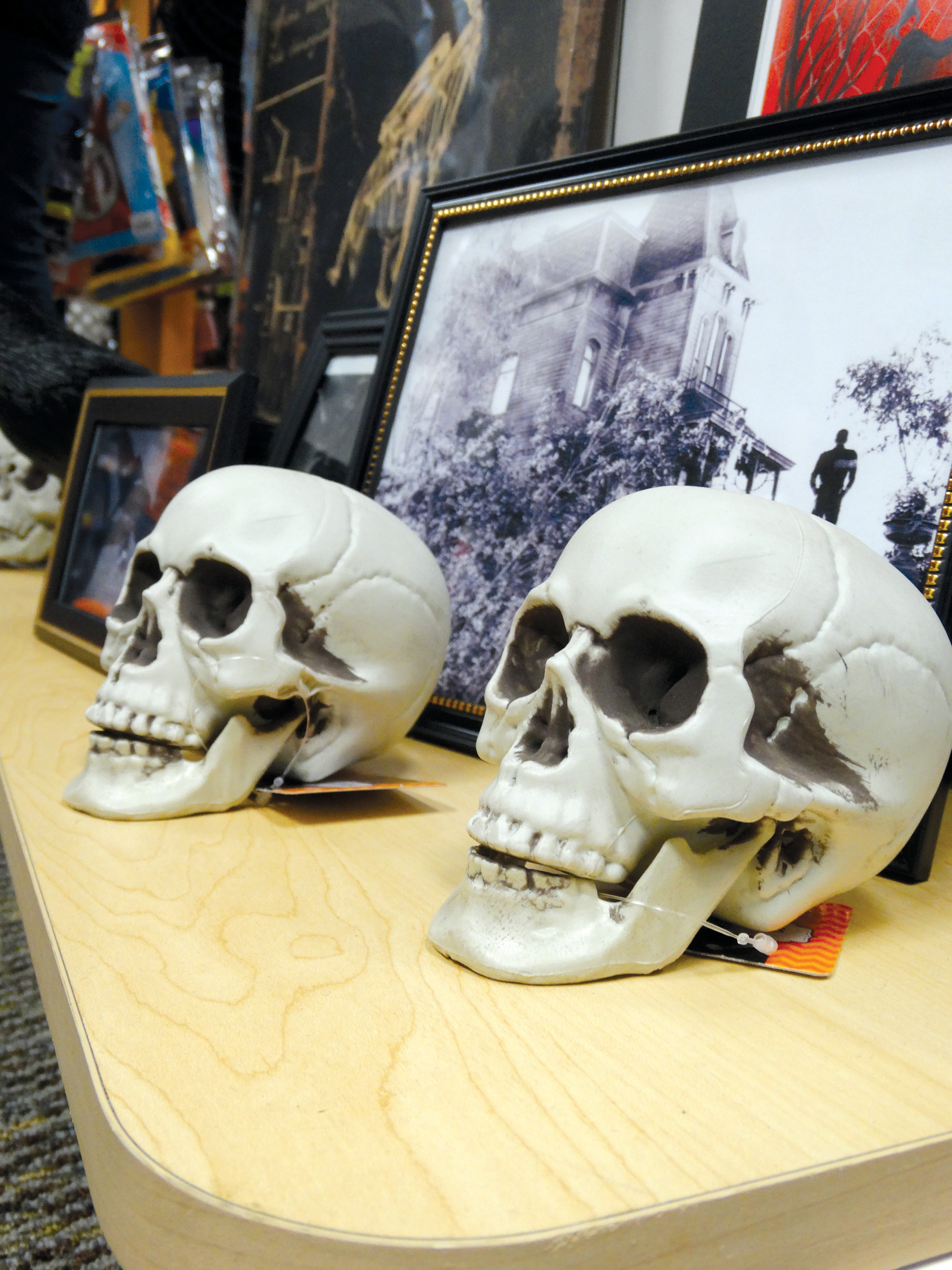 Skulls, fall decorations, costume accessories and more are available at the shop.