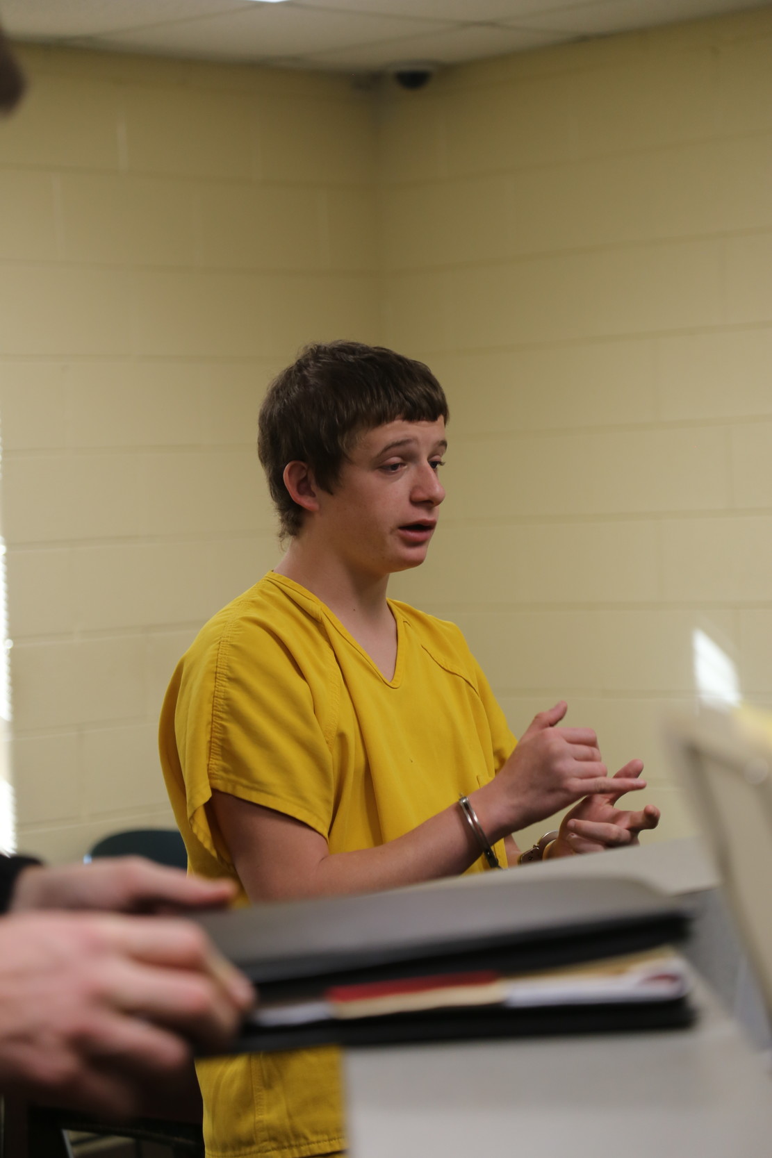 Thomas Euten, 17, tells Magistrate Judge Fred Gordon Jr. that some of the items provided through the Sumter Fire Department Explorer program were destroyed in the house fire he reportedly set Monday.