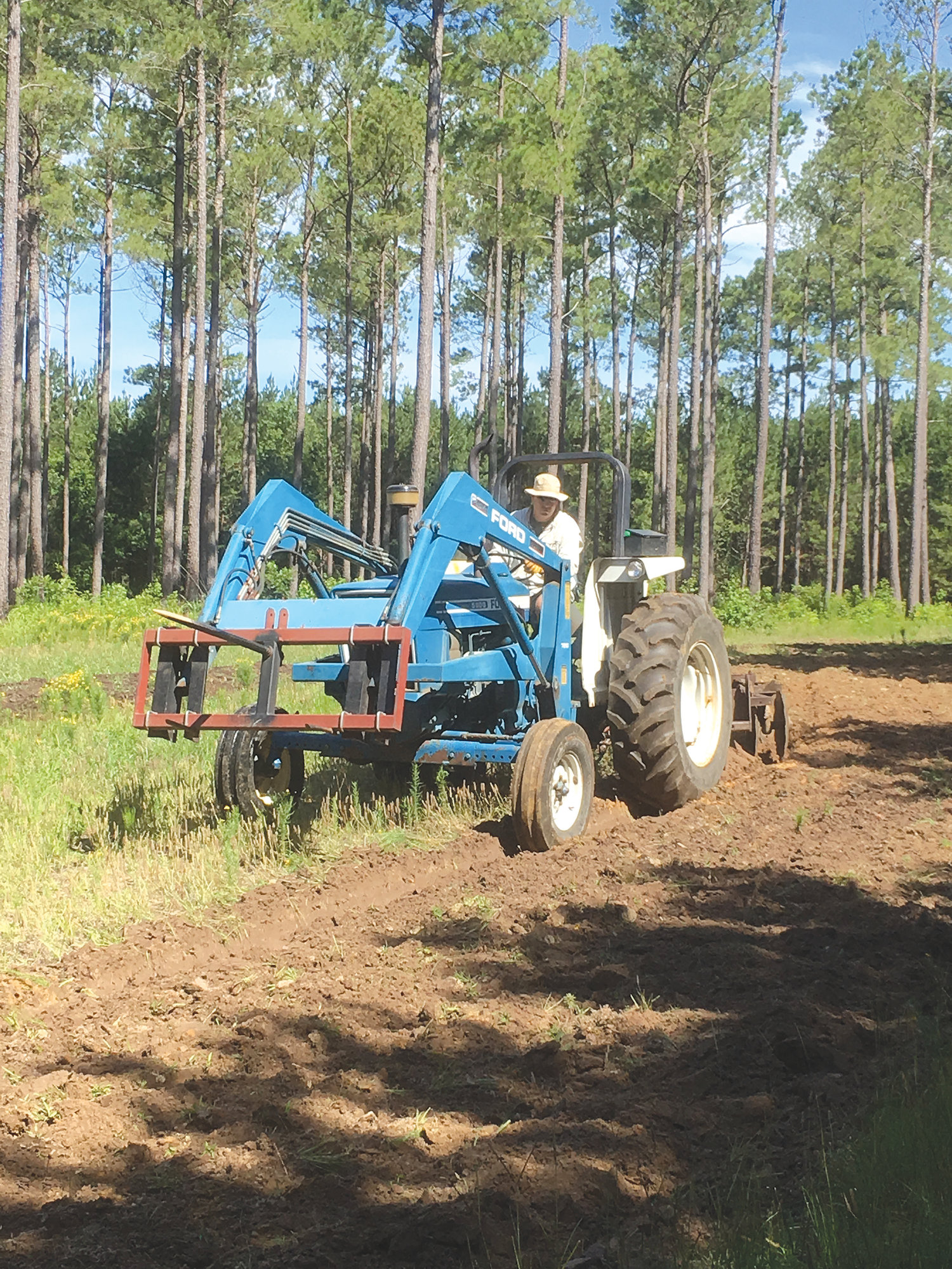 Ed plows a new food plot of chufa for turkeys and other wildlife.
