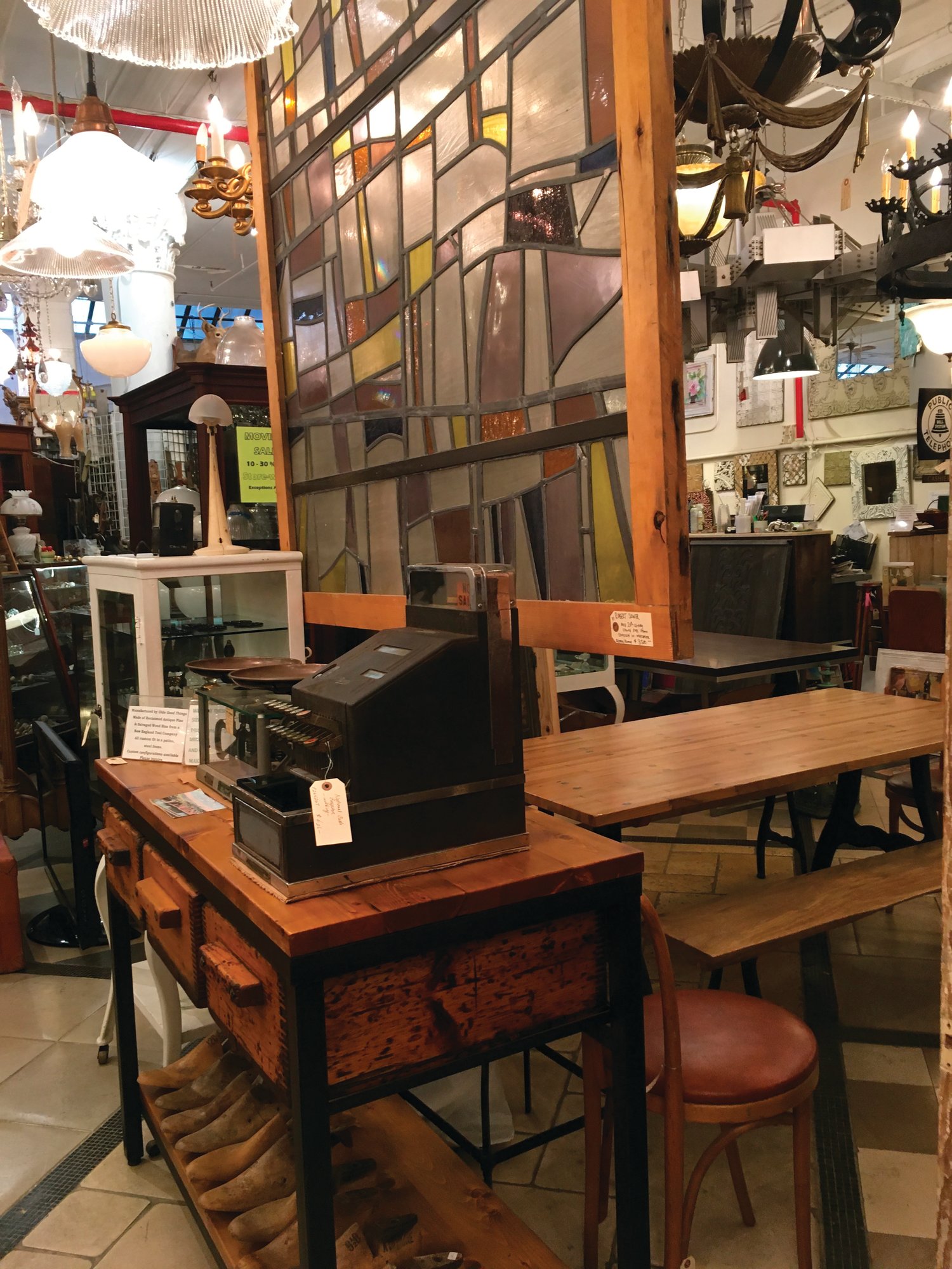 Seen are various salvaged items for sale at Olde Good Things salvage store in New York. Two of the hottest trends in home decor are sustainability and authenticity.