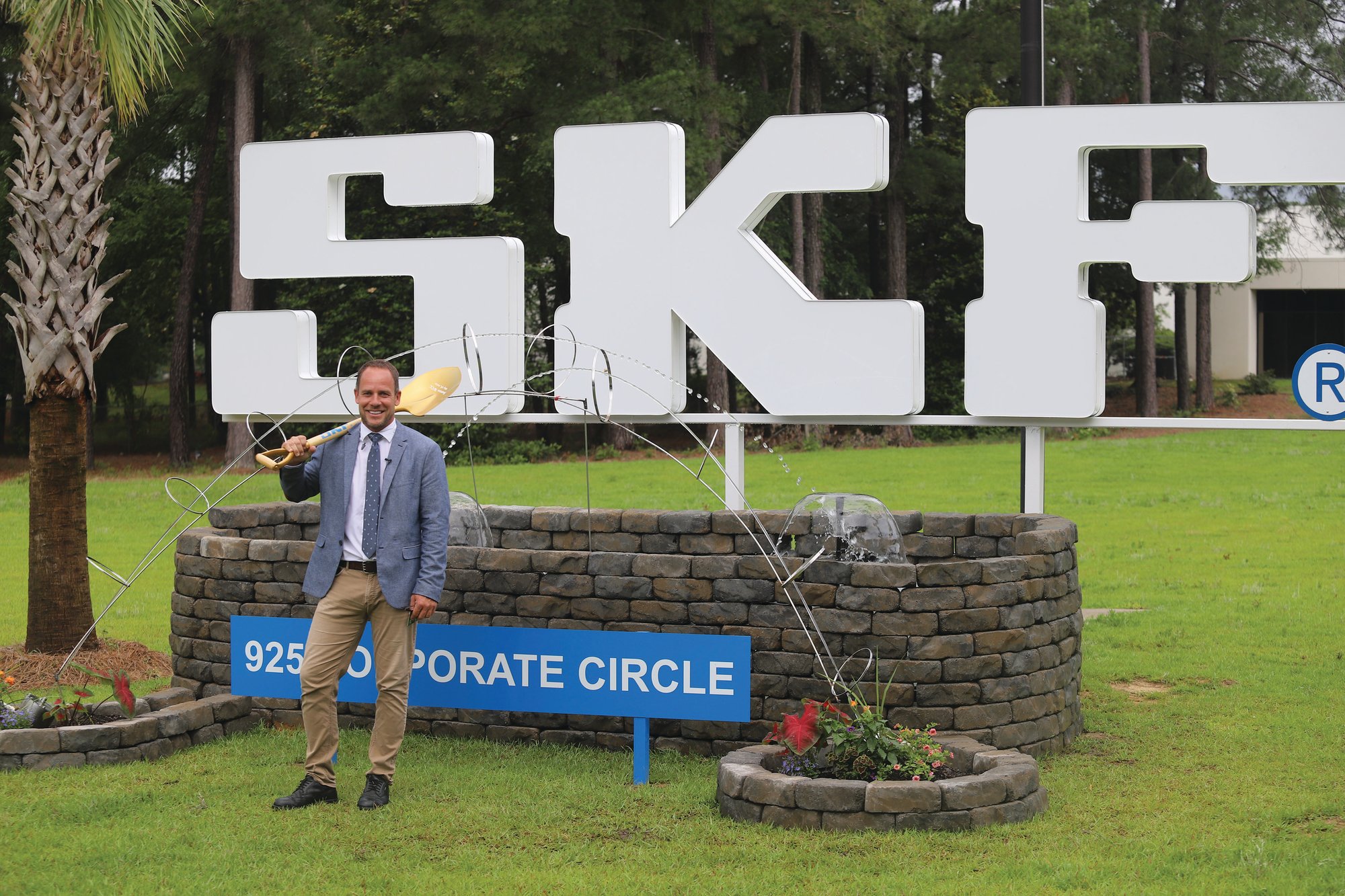 SKF Sumter Director of Operations Marcus Jakob participated in Thursday's ground-breaking ceremony in Live Oak Industrial Park for a project that is beginning now.