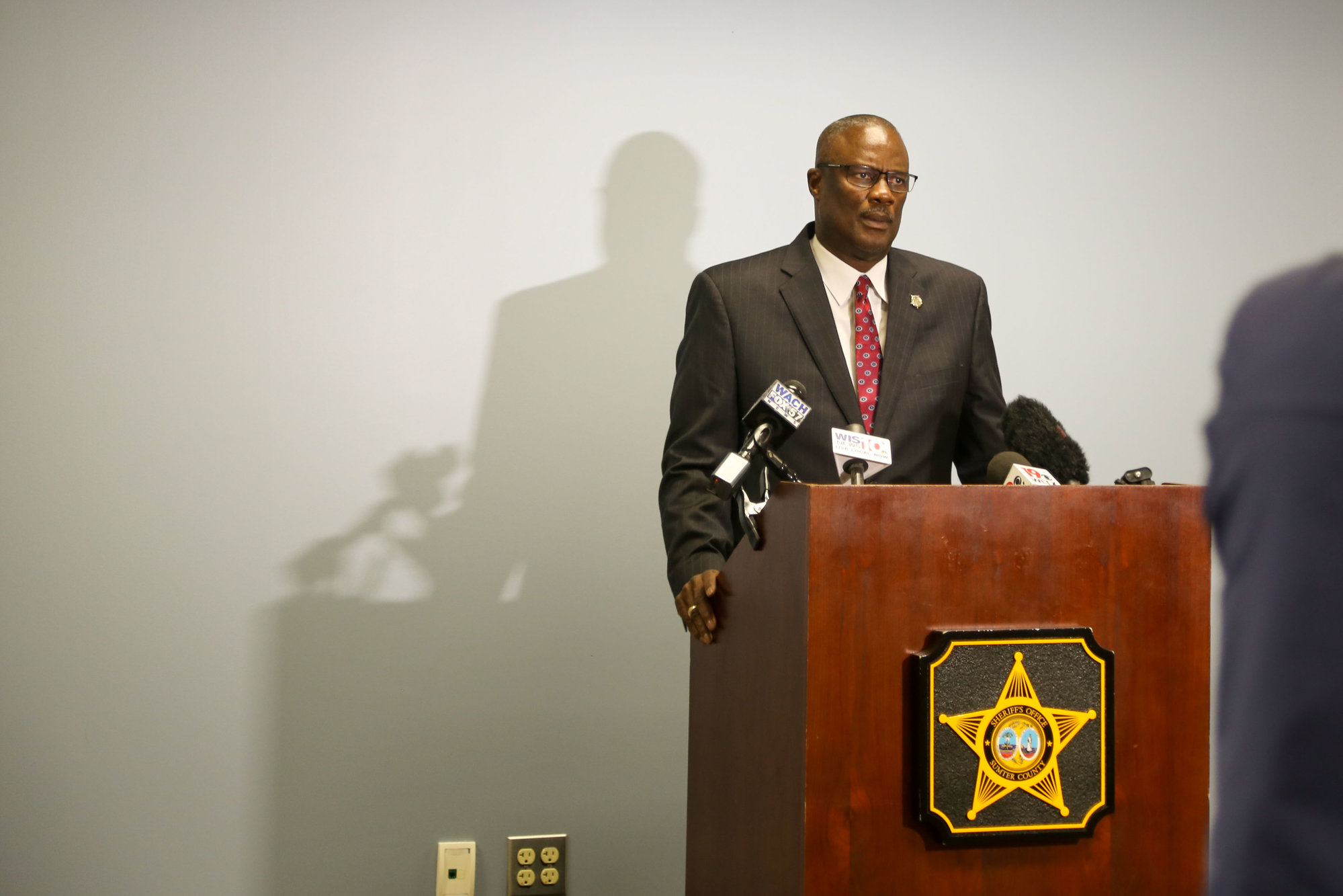 Sumter County Sheriff Anthony Dennis speaks with media on Thursday, Jan. 21, about the 1976 murder mystery of two people whose identities were just released.