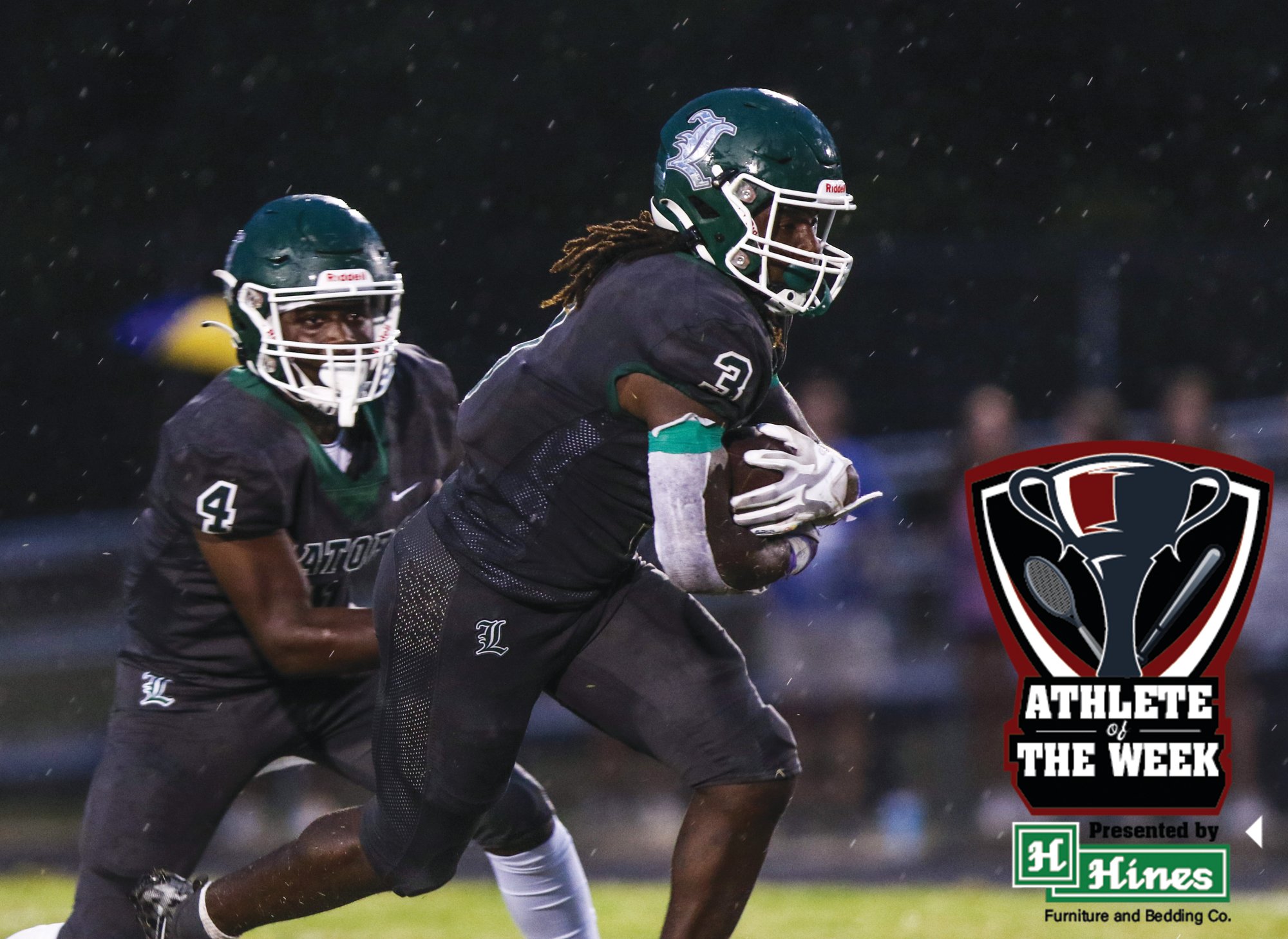 Lakewood running back Divon Woods ran for 160 yards and a touchdown in the Gators' 30-0 win over Fox Creek on Friday, earning Hines Furniture Athlete of the Week honors in the process.