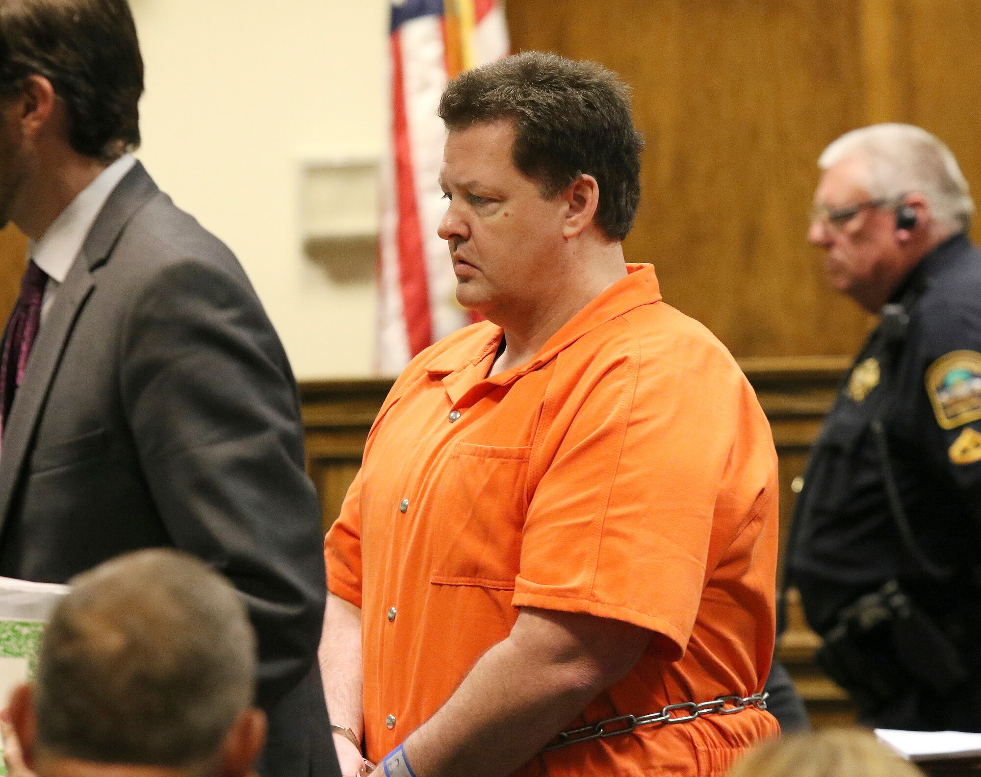 Todd Kohlhepp appears in court, Friday, May 26, 2017, in Spartanburg. Kohlhepp, who is serving a life sentence, illegally obtained guns from Academy Sports Outdoors, according to a lawsuit. The sporting goods chain is paying the families of three people shot to death by Kohlhepp $2.5 million after the store sold guns to a straw buyer for the killer, who was a felon and couldn't legally buy the weapons.