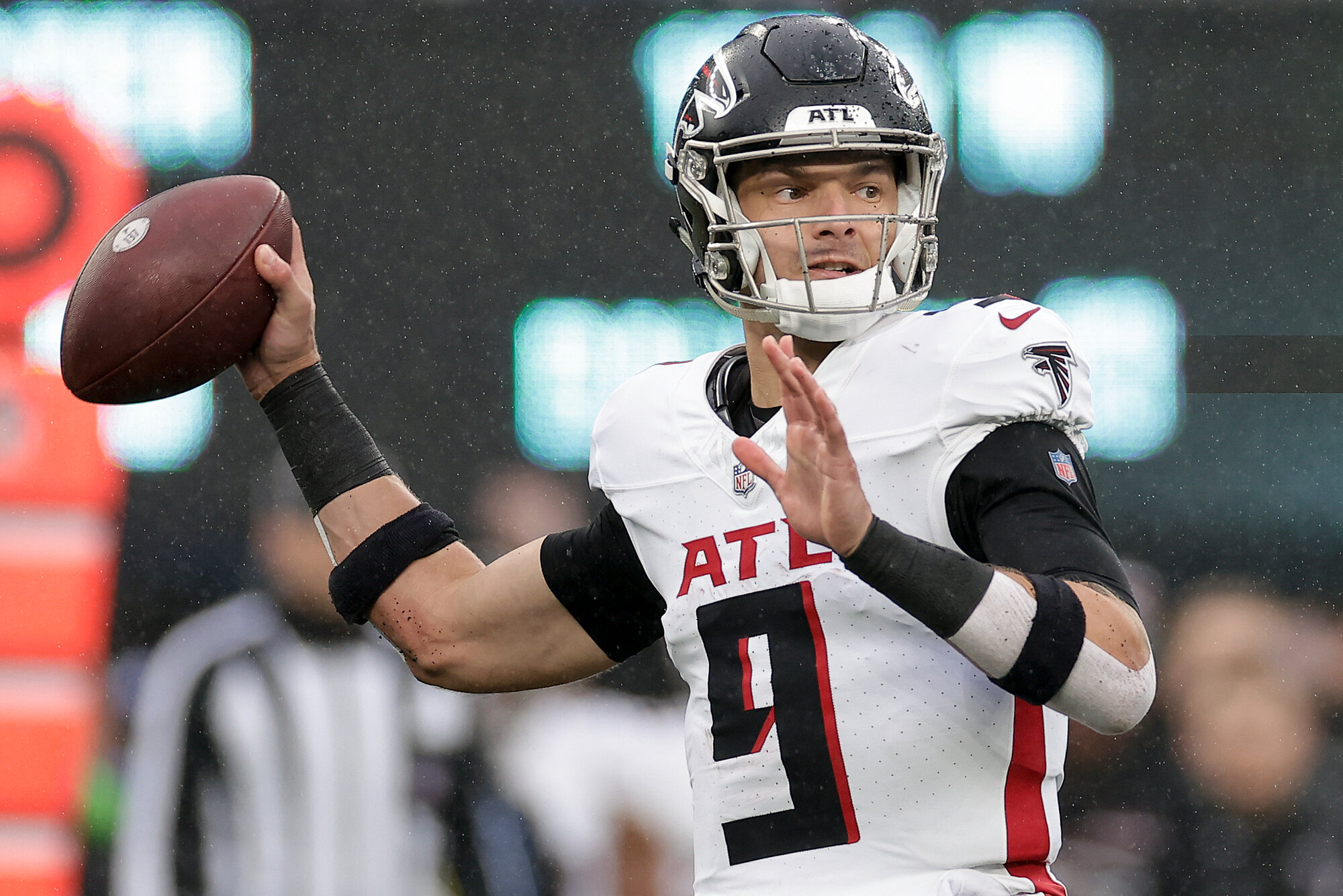 Atlanta quarterback Desmond Ridder (9) and the Falcons host the Tampa Bay Buccaneers on Sunday.