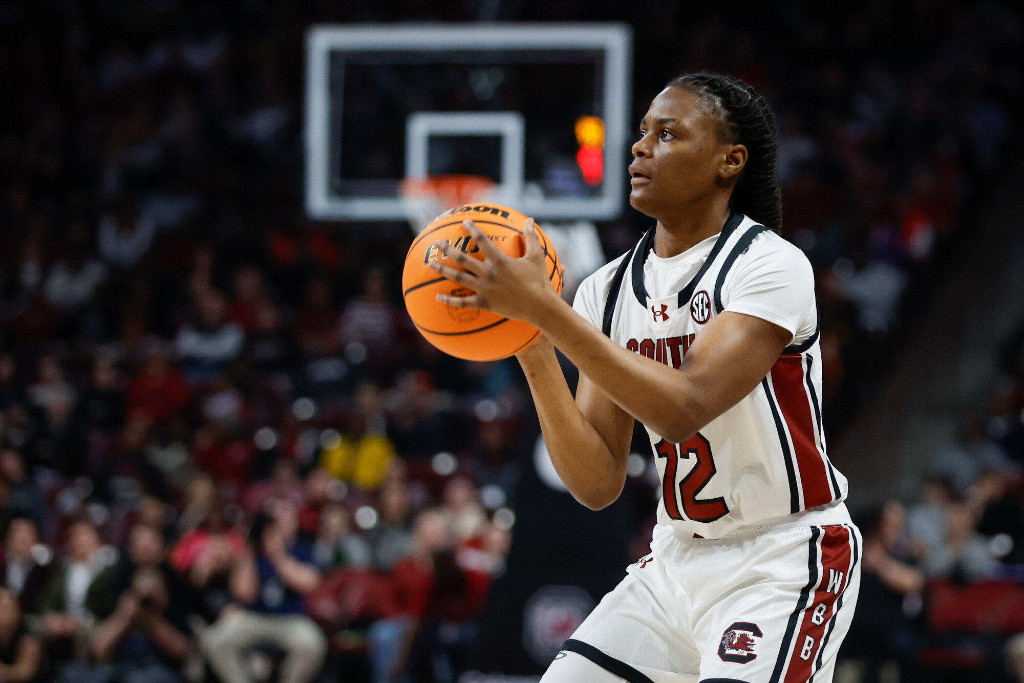 South Carolina guard MiLaysia Fulwiley looks to shoot against Missouri on Thursday in Columbia.