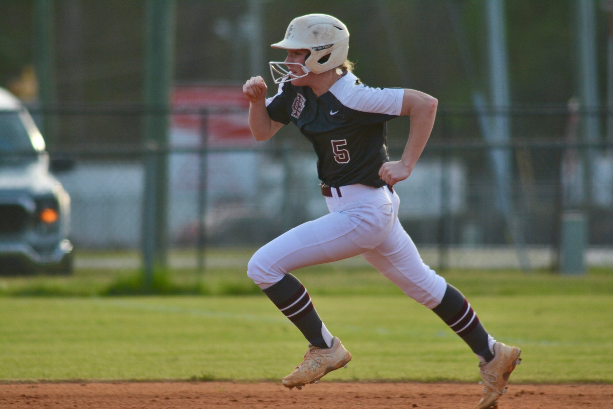 Clarendon Hall's Mandy Wells runs the bases against Lee Academy on Monday.
